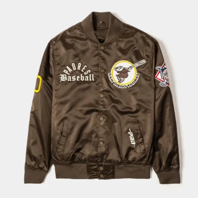 San Diego Padres Original Brown Varsity Satin Jacket