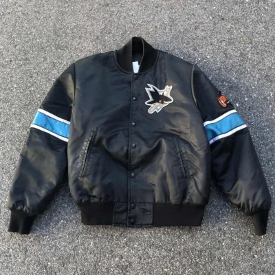 San Jose Sharks Classic 90s Black Bomber Jacket
