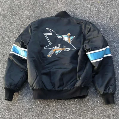 San Jose Sharks Classic 90s Black Bomber Jacket