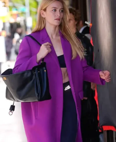 Sarah Pidgeon New York City 2026 Purple Wool Coat