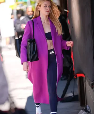Sarah Pidgeon New York City 2026 Purple Wool Coat