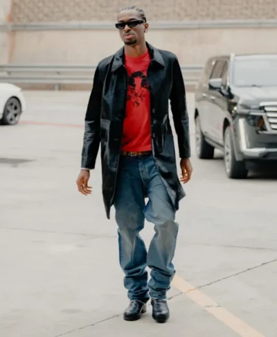 Shai Gilgeous-Alexander Black Leather Coat MVP 2