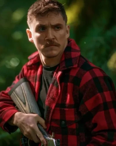 Strange Darling 2024 Kyle Gallner Plaid Wool Jacket
