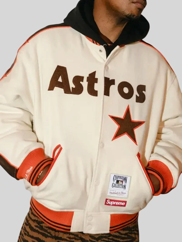 Supreme x Mitchell & Ness Houston Astros Varsity Jacket