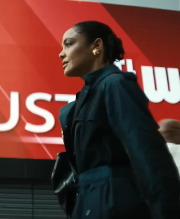 Tessa Thompson His & Hers Blue Coat