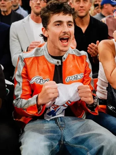 Timothée Chalamet NY Knicks Playoffs Avirex Leather Jacket