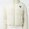 True Religion Winter Sherpa Embroidered Jacket