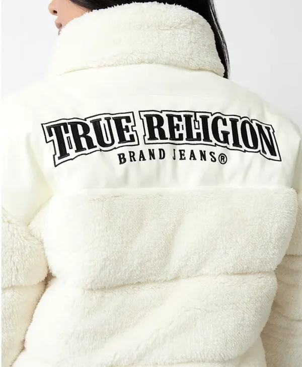 True Religion Winter Sherpa Embroidered Jacket
