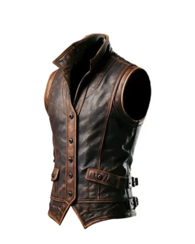 Weathered Gothic Handcrafted Leather Vest