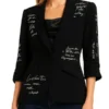 Women’s Black Printed Blazer