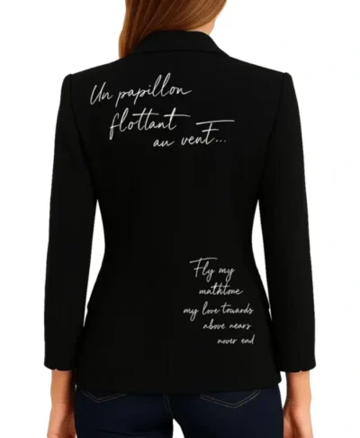 Women’s Black Printed Blazer