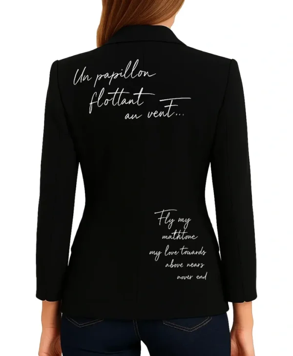 Women’s Black Printed Blazer