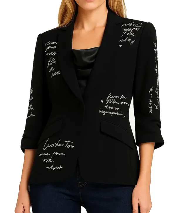Women’s Black Printed Blazer