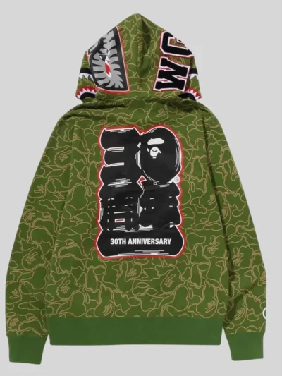 buy Bape 30th Anniversary Shark Camo Hoodie