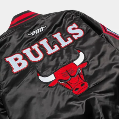 buy Chicago Bulls City Edition Black Satin Jacket