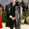 buy Met Gala 2026 Bill Skarsgard Black Leather Coat