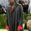 buy Met Gala 2026 Damson Idris Black Leather Coat