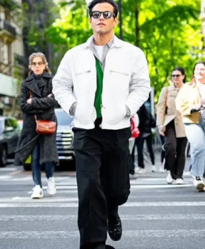 buy NYC 2026 Rami Malek White Jacket