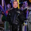 buy Rita Ora NYC Black Leather Jacket