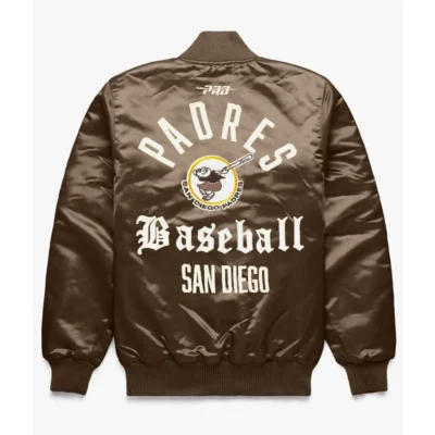 buy San Diego Padres Original Brown Varsity Satin Jacket