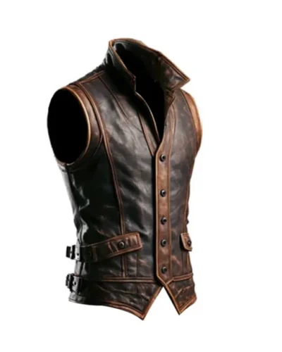 buy Weathered Gothic Handcrafted Leather Vest