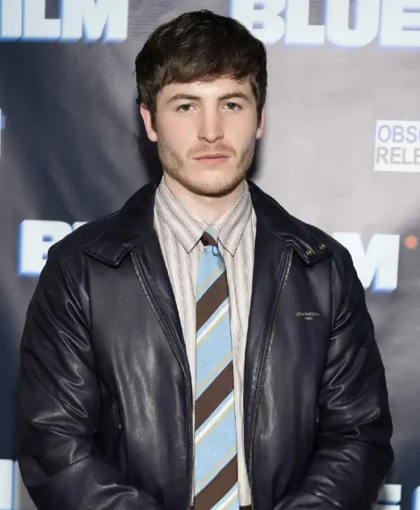 buy now Blue Film Premiere 2026 Kieron Moore Leather Bomber Jacket