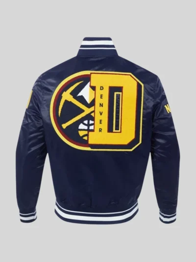 buy now Denver Nuggets Mashup Rib Satin Varsity Jacket