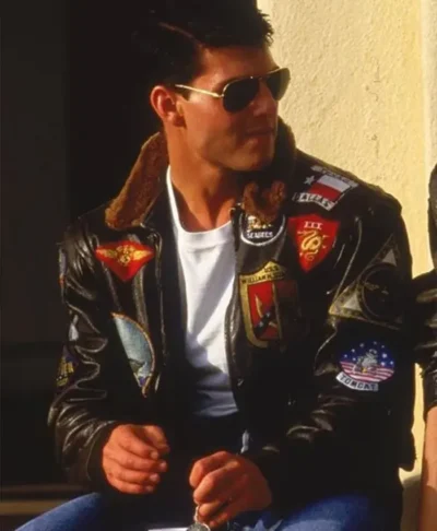 buy now Maverick Top Gun Tom Cruise Flight Bomber Leather Jacket