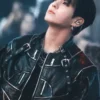 order now BTS World Tour Stanford 2026 Jungkook Black Biker Jacket