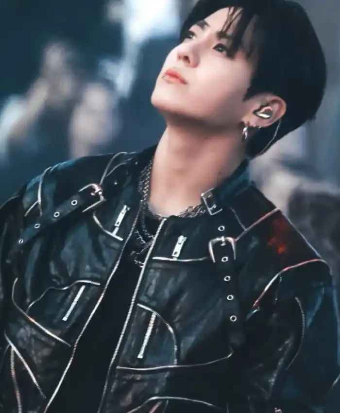 order now BTS World Tour Stanford 2026 Jungkook Black Biker Jacket