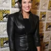order now Gina Carano Comic Con Black Leather Jacket