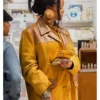 order now Rihanna Mustard Suede Leather Jacket