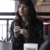 shop Dakota Johnson Am I OK Varsity Black Jacket