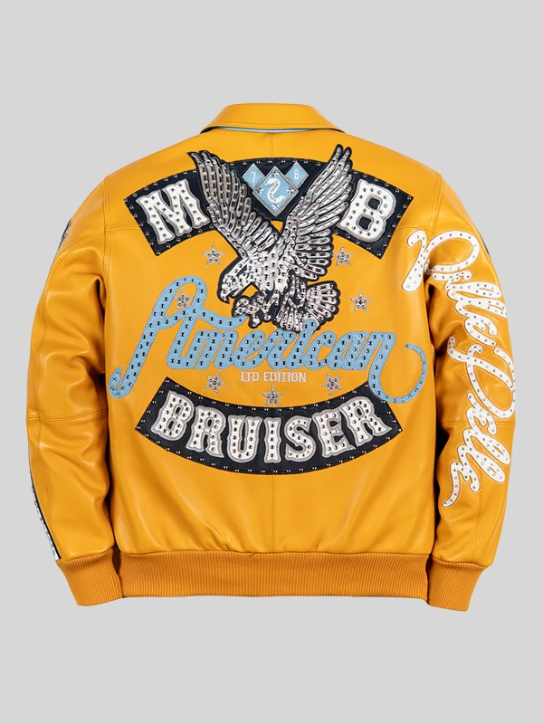 shop Pelle Pelle American Bruiser yellow Plush Jacket