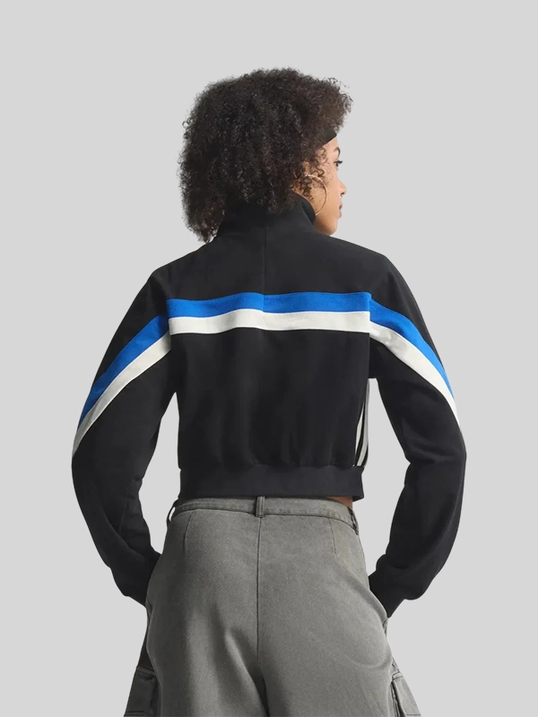 shop now Blue Color Block Jacket for sale