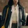 Abby Chilukuri Black Leather Jacket NSFW