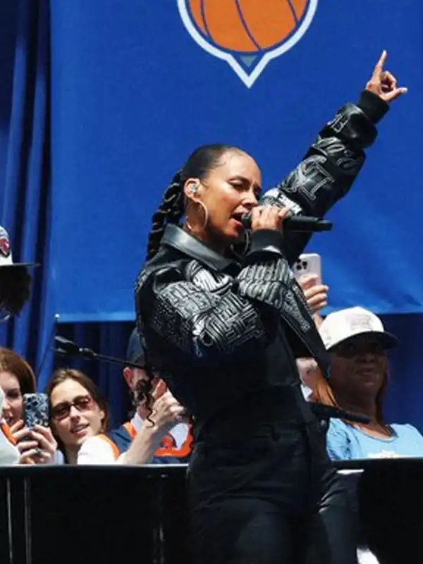 Alicia Keys Knicks Victory Parade 2026 Concert Jacket for sale