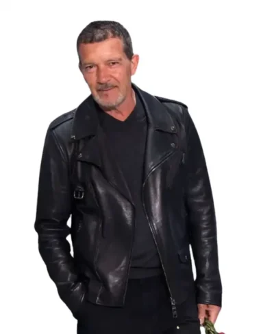 Antonio Banderas Black Leather Jacket