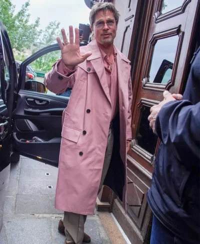 Brad Pitt Pink Trench Coat