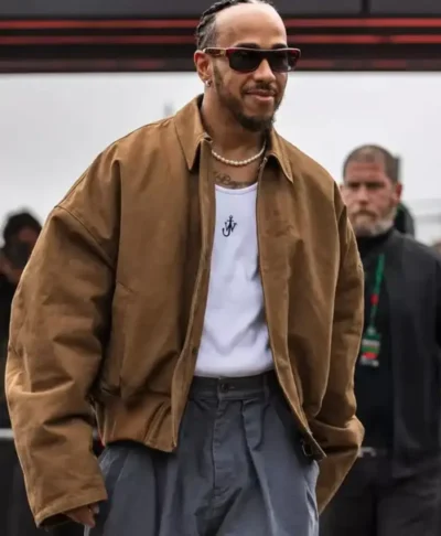British Grand Prix 2026 Lewis Hamilton Brown Jacket