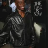Bukayo Saka The Time Is Now Primer Black Leather Jacket for sale