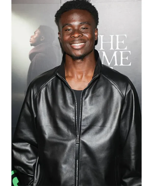 Bukayo Saka The Time Is Now Primer Black Leather Jacket