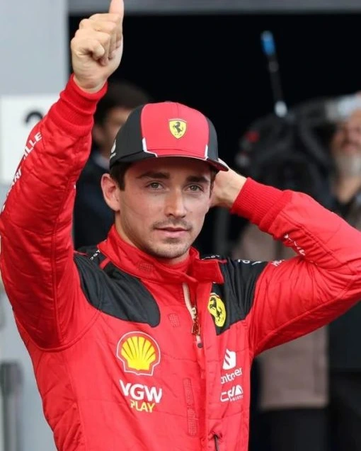 Charles Leclerc Ferrari Red Hooded Jacket