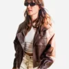 Daisy Edgar-Jones Roissy Airport Paris Leather Jacket