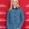 Elle Fanning SAG-AFTRA 2026 Blue Tweed Jacket