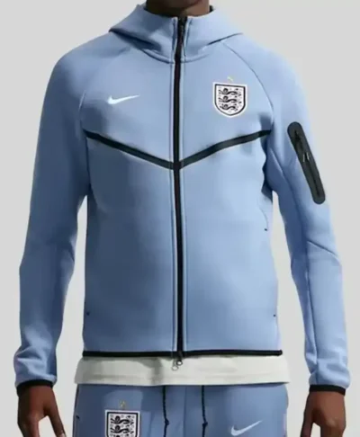 England Nike Soccer Blue Hooded Jacket