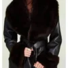 Erin Andrews NFC Championship Fur Trim Coat