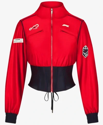 F1 Red Cropped Track Jacket