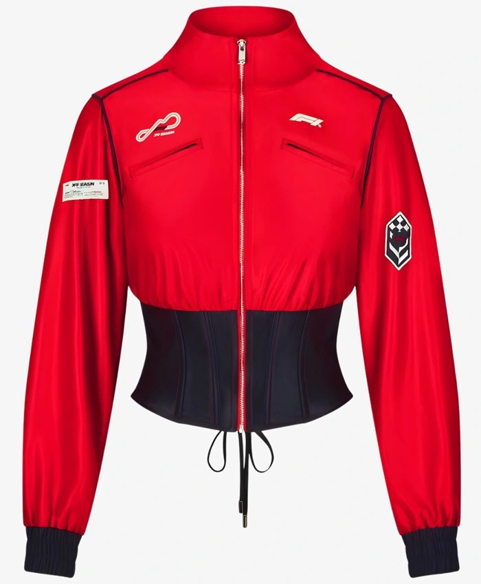 F1 Red Cropped Track Jacket