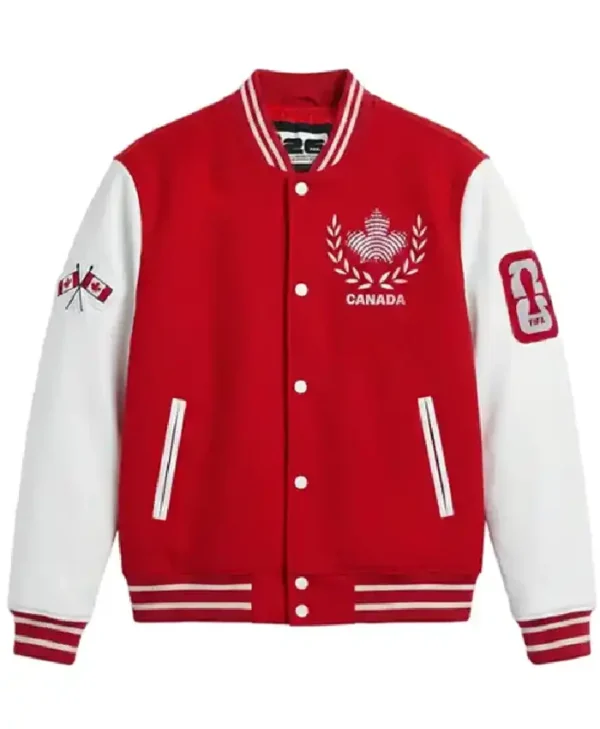 FIFA World Cup Canada Red Varsity Jacket